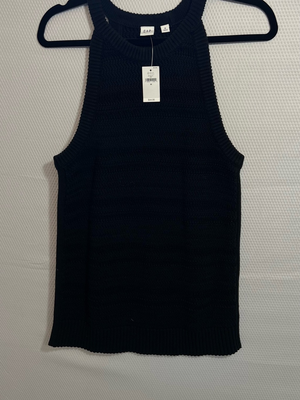 GAP Black Textured Crewneck Tank